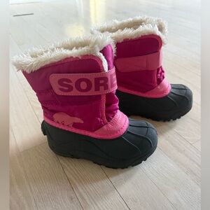 Sorel Commander Girls Pink Winter Boots- size 10 Toddler, like new!!